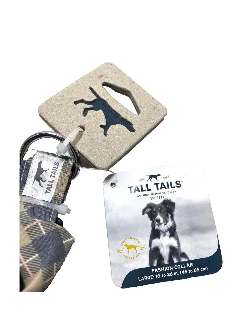 Dog Collar Tall Tails Dog Fashion Collar with Bow Tie Fits - Large 18”-26” New